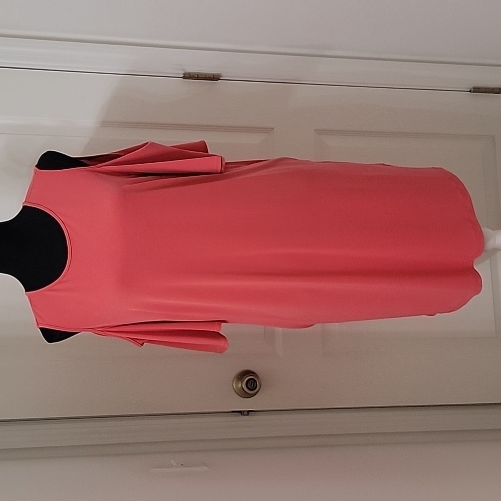 New York & Company Size M Salmon / Coral Color Cold Shoulder Shift Dress